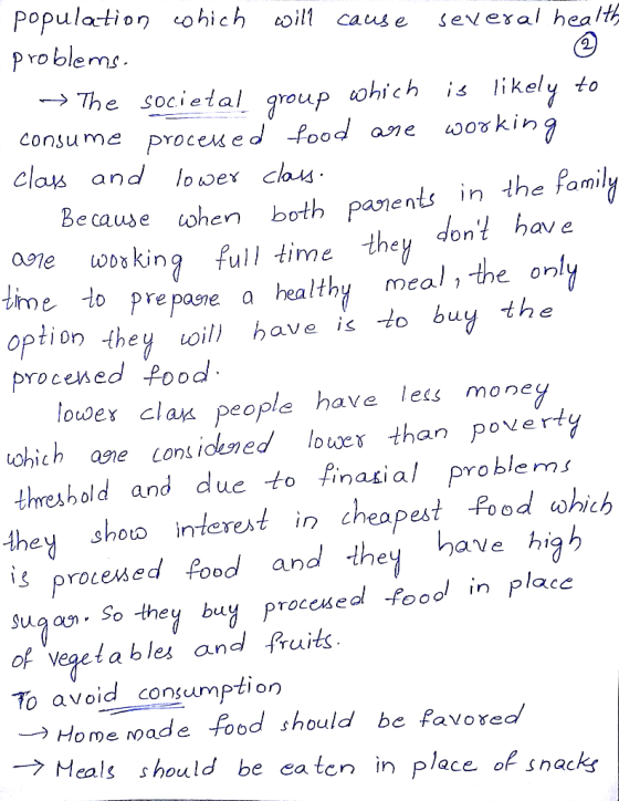 population ohich Problems oil1 Sevexal healt cause The societal which is likely to group consume procesed food ane working cl