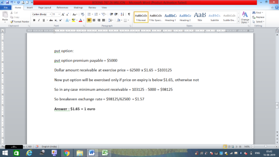 U W BOEING 787 26 MILLION File Home Insert Page Layout References Mailings Review View Find Cut T Aa Calibri (Body) 11 EE A A