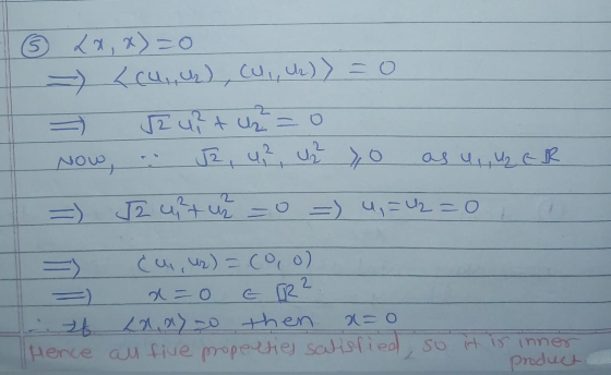 > <cu, 4), CU,,U2)) = 0 2 urt=0 Now, J2 4² 4² as u,, U ER J2 u²t us -0 =) u, = U2 = 0 Ću, ₂) = cool a-o 26. 20.0% 0 then Henc