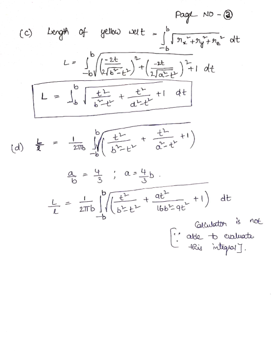 (c) Length of yellow welt - Lotto Page No - ③ dret runt en dit ) i de t2 tl at 15 - d² t (d) ķ erment in the patt) 4 ; 2=45.