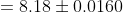 = 8.18\pm 0.0160