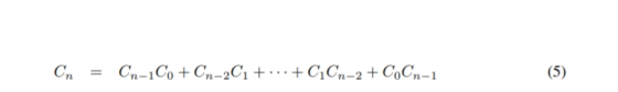 On = Cn-1Co + Cn-2C1 +...+C Cn-2 +CoCn-1 (5)