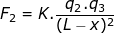 F = K. 42.43 2-K.(2-x)2