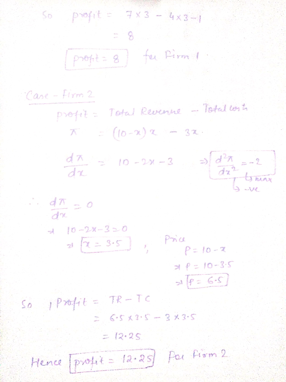 Sopot 73.- 4x3 - profit o fei Pirmi Case - firm 2 profit : Total Revenue - Total lost = (10-2) 2 - 32 a b mare 10-20-320 P=10
