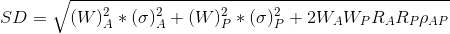 SD= V(W) * (0)ả + (W) *(0)} + 2WAWpRARPPAP