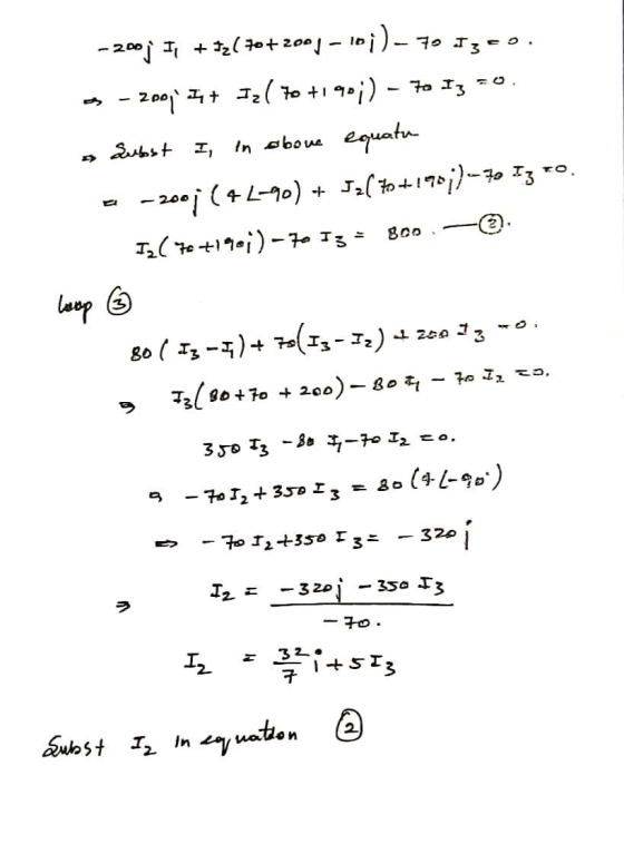 -200, Ir + tz( 70+2007 – 10;) - 70 Izco. 5 - 200,*+ Izl to +1 907) - 70 I3 -0. Subst I, in above equatu - -2003 ( 41-90) + J
