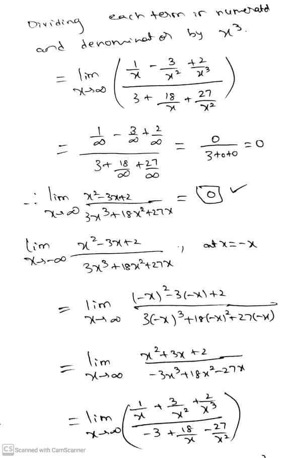 Dividing each term in numerato and denominat or by x3. = lim l / h - 2 2 2 2 2 2 2 2 ) *** ( 3+ + 2O aso t 18 27 18 & 72 3 to