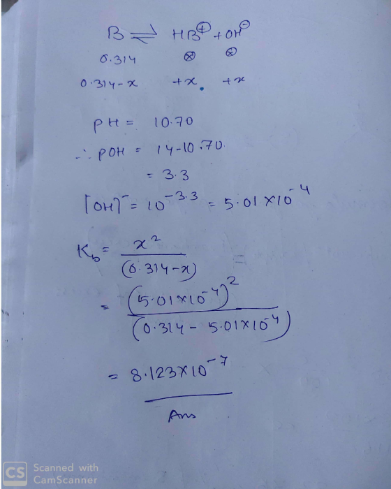 B 0. 3 o31ч - x HBP +04 8 © -tata PH = 1070 - РОН : 19-10 .70 - 3.3 Гон) - 10 33-5-ol x10 К = х2 (6 31ч -7) . (501xto) (o 31ч