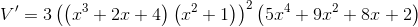 V = 3((73 + 2x + 4) (22+1))?(5.+9.22 +81 + 2)