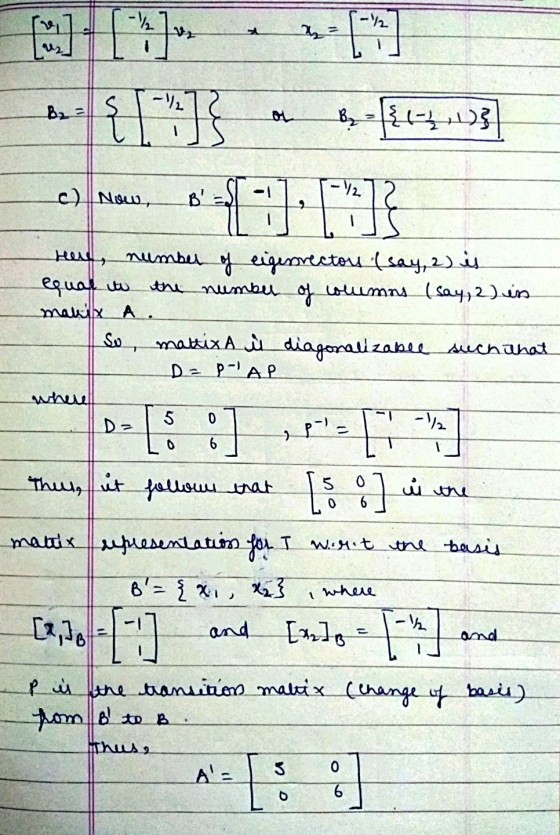-½ -/ 12 Bz 3 Jos - {}} B-U11) O:4:1 c) Now, BY here, number of eigenrecton (say, 2) is equal to the number of columns (say,
