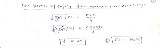how facts of safely from marimum shear stres they 0.5 04 S Jerne (4:34 (9,78 0:5X310 क 17 4.2 34080 salo