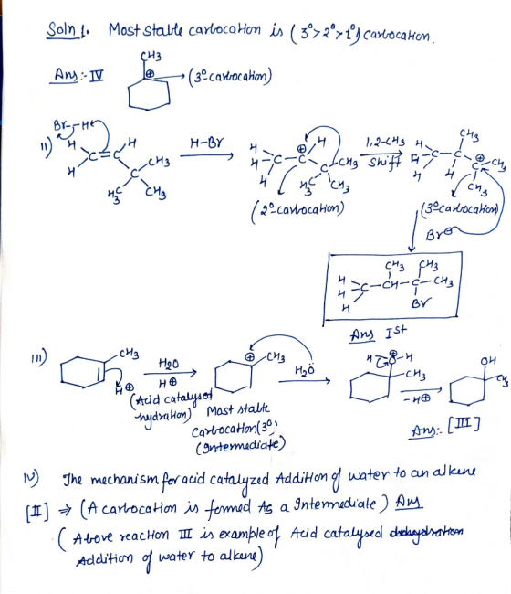 Soln . Mast stalte carocatom is (3>2°71caocaHon сиз Ans IV *(3ecaocahion) сиg H-BY H 1,2-CH3 H lens Swift и сиз (caacation)