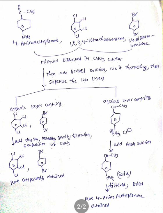 la 2 NH2 4-AminoAcetophenone, 12.3.4-yltrachlorobenzene, 24-01 Des benzene Mixture Dissolved in Chela solvent then add 6tifte