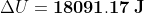 \Delta U=\mathbf{18091.17\: J}