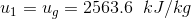 U1 = ug 2563.6 kJ/kg