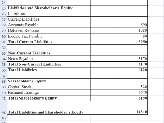 890 1980 801 29501 24 25 Liabilities and Shareholders Equity 26 Liabilities 27 Current Liabilities 28 Accounts Payable 29 De