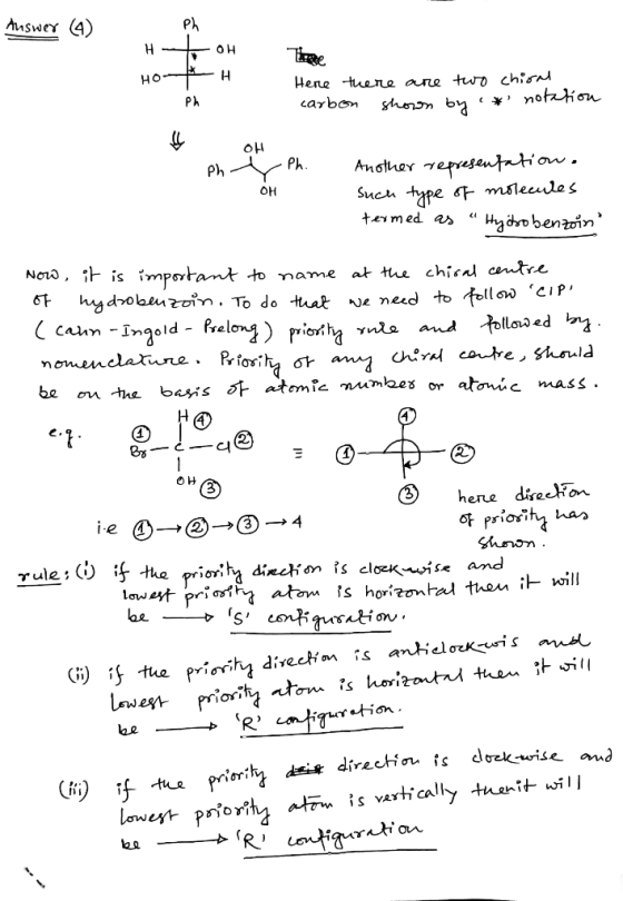 Answer (4) H OH HoHH Here there are two chion - carbon shown by * notation OH Ph. 아 Another representation. such type of mol