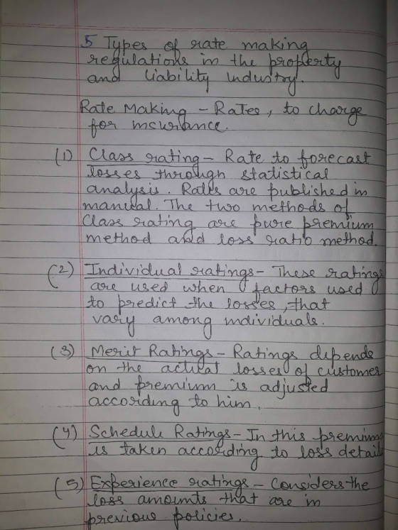 5 Types of rate making regulations in the property and liability industry. Rate Making - Rates, to charge for mowrance. 10 Cl