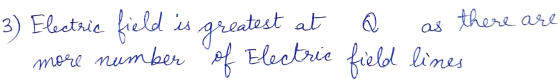 re a O 3) Electric field is greatest at a as there are more number of Electric field lines r m