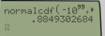 normalcdf(-1999, .8849362684