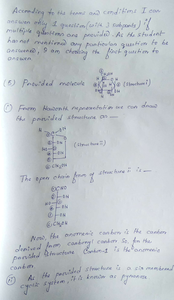 O According to the terms and conditions. I can answen only 1 question (with 3 subpants) if multiple questions are provided. A