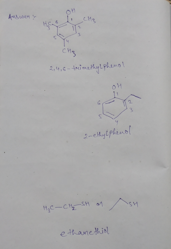 Auswers 2,4,6-trimethylphenol 2-ethylphenol нс — ci, sң ethanethid