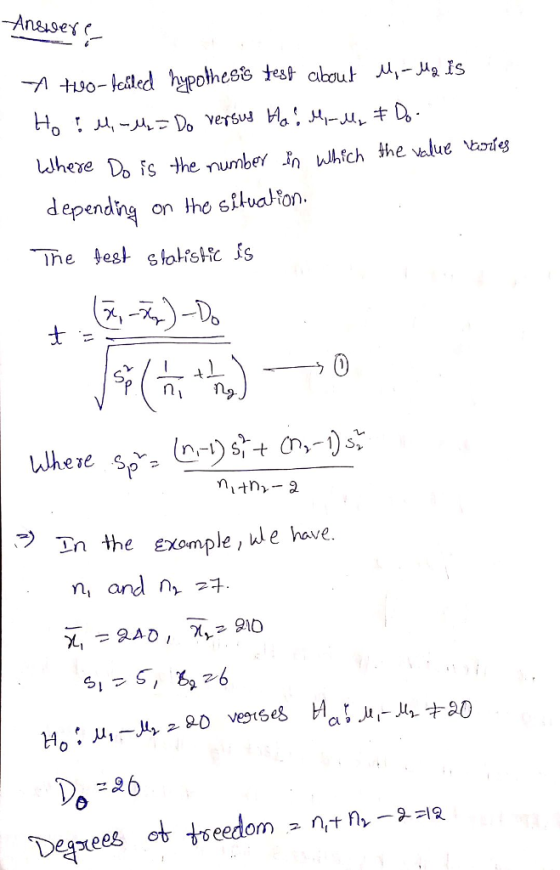 where Do is the number Jn wkfch he value Words d ependng on tho siluaon itn Dn the Example,以e have. Degrees ot tseedom 1