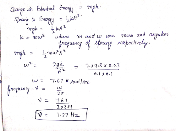 Change.inPotential emengy = hngh where m and w ara mars and anqular Lenc ospectlv 2 2x 3.14
