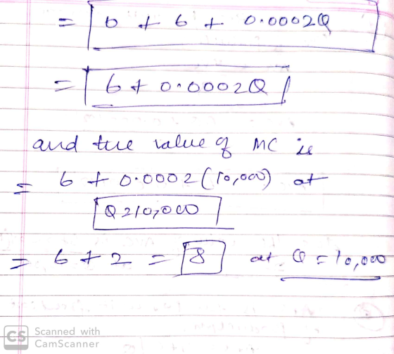 =10 at 6 + 0.00020 T6 0.0002Q 1 = and the value of me is 6 + 0.000 2 (10,000) at Q 210,000 7 6+2-8 ai costo,000 = Ics Scanned