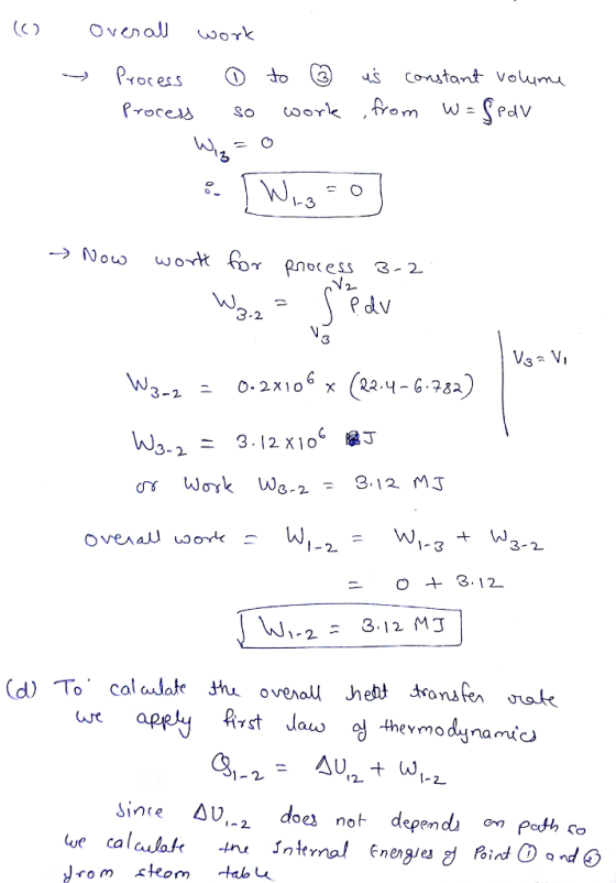 Process Constant Voum 1-3 2 3 3 2 1-2 3.12 MJ o Co thevmodunamic) 12 1- 2_ Sin(e Δ1.2 does not dependa on path co