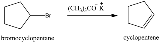 (CH3)2CO K
-Br
bromocyclopentane
cyclopentene