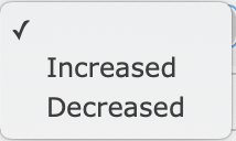 Increased Decreased