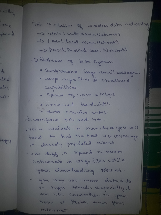 ually the peed cted cata net The 3 classes of wireless data networtung > WAN ( wide area Network) LAN (local area Networks >