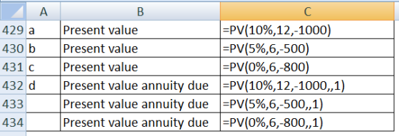 A 429 a 430 b 431 c 432 d 433 434 B Present value Present value Present value Present value annuity due Present value annuity