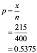 215
400
=0.5375