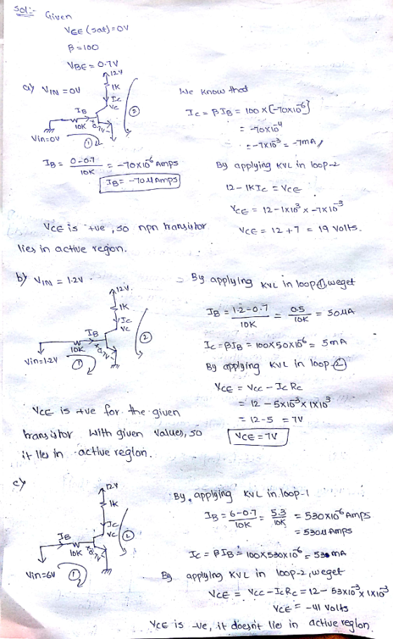 ven Nce (sat ov 12-v To. NC. By applying Kvu in loop とe-12-1x18 X-7x10 lies in active regon 9y apply ilop0 seget 2Y. 0.5 Tc.