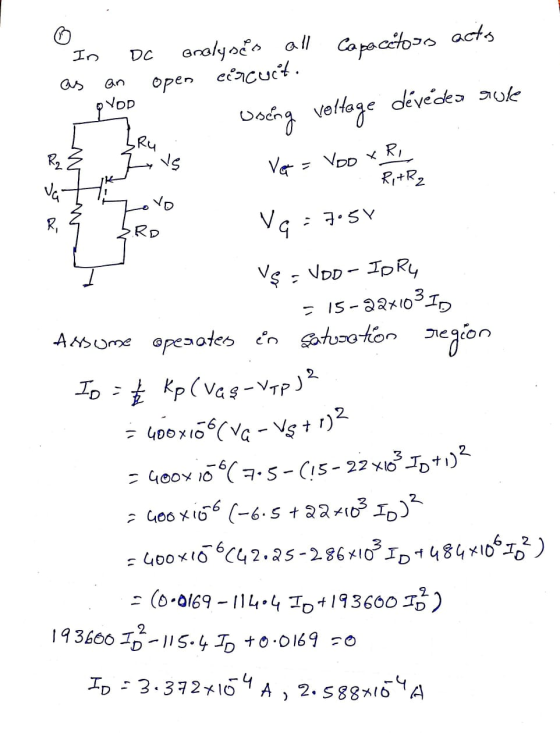 In DC analyses all Capacctors acts as an open circuit. Doing voltage déve’des suke pyOD R2 geu liels Ver = loo te the K va t