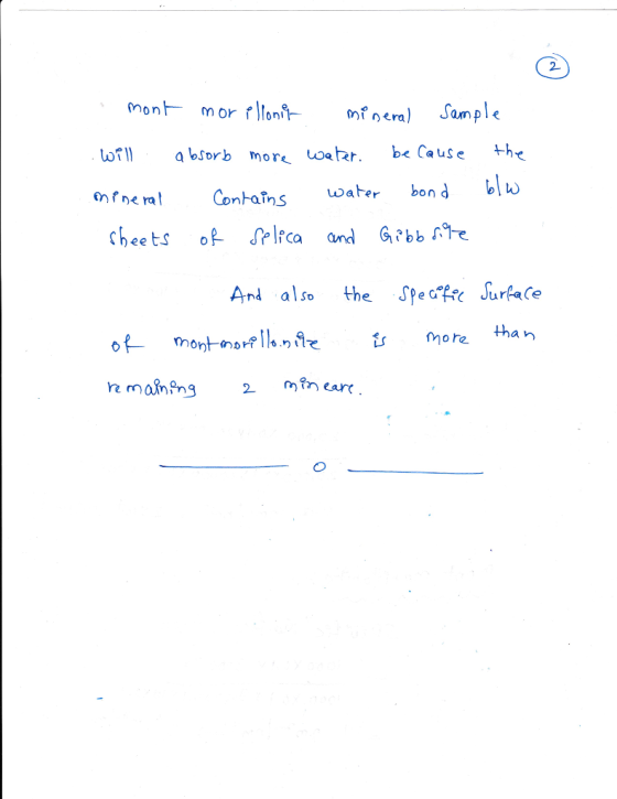 2- mont- m or rllonh- nera) Sample oabsorb more be Cause he nfne a Contas bon db waterbon And also the SPecfsc SurlaCe