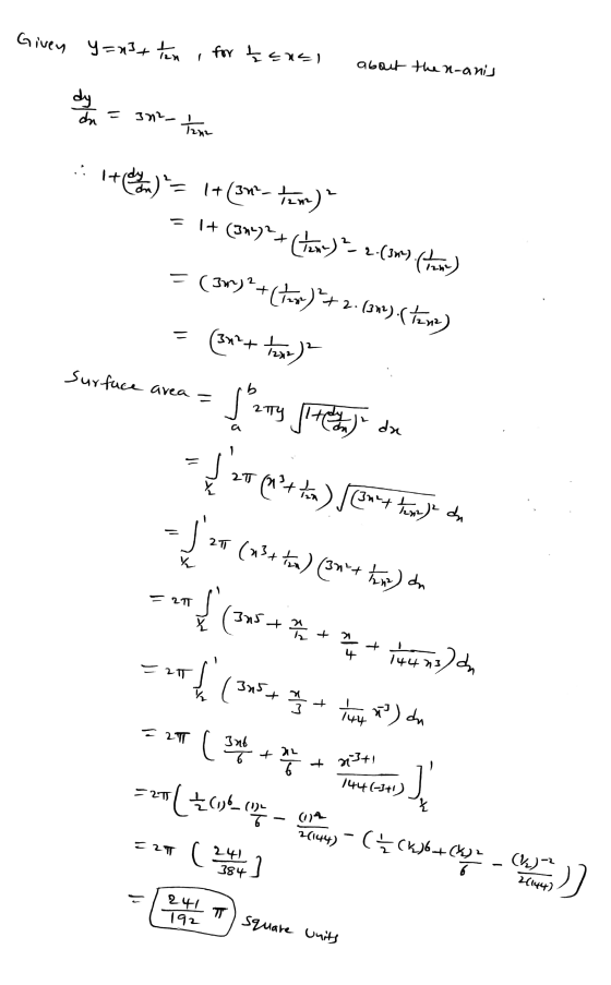 Given y=13+ ten T for tensi - about the n-anis dy du 3기가 느 . tedy (2) L an C (+ (3M) - I+ (3) () - ㄴ(In) () - () + () + 2. (3