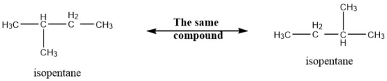 CH3 Н2 -C The same - CH3 НзС С H2 C НЗС- compound С1з СНз isopentane isopentane CI
