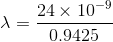 24× 10-9 0.9425