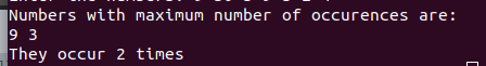 Numbers with maximum number of occurences are: 93 They occur 2 times
