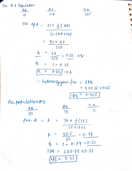 Foi #1 Population 3j 2 31 1 14 tlos Bİt5子 2sO Fe, population#2. a c 19 38 3 8 +19t3 60