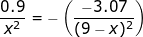 0.9 X² -3.07 (9-x)2)