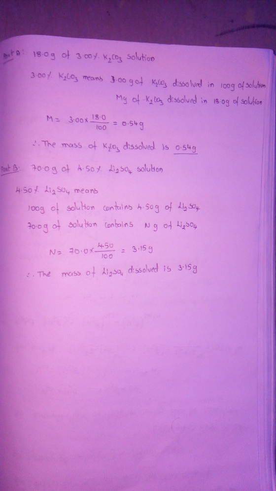 pr。: 18 og 아 3coy. k2Og solution 3 o Kil neons 3oogol kles disso lved in oog l My of ta dissolved in is og of solution 1o0 -