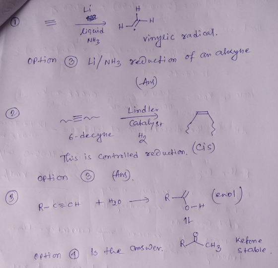 0 0 liquid tada Boll I NH3 vingeic radical. of an alayne & Li/NH3 reduction Lindler men catalyst i Este N (is) reduction This
