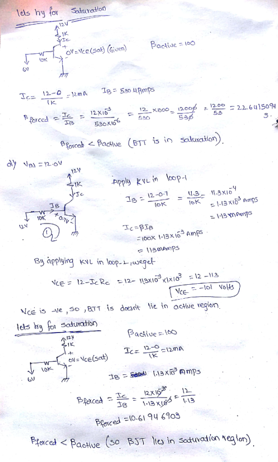es hy for Soturatton 12.V OK 6v IK LB 20 ら3 12V Apply kvL in oop- 1K 12-0-1 3B Floo 113x 16 AmRs gs applying k in lopuosge NC