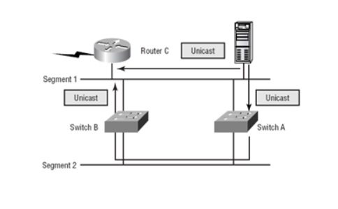 Router C Unicast Segment 1 Unicast Unicast Switch B Switch A Segment 2