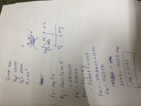 iven are 丁 θ=20° m o 250 cos 20 A34.9ニ 1425-5