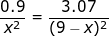 0.9 x2 3.07 (9-x)2